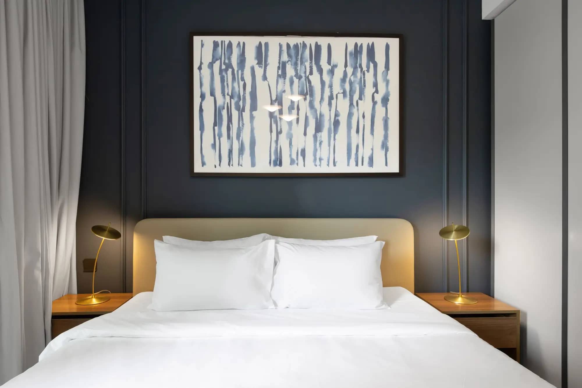Bedroom — Bright 1BR, Dubai