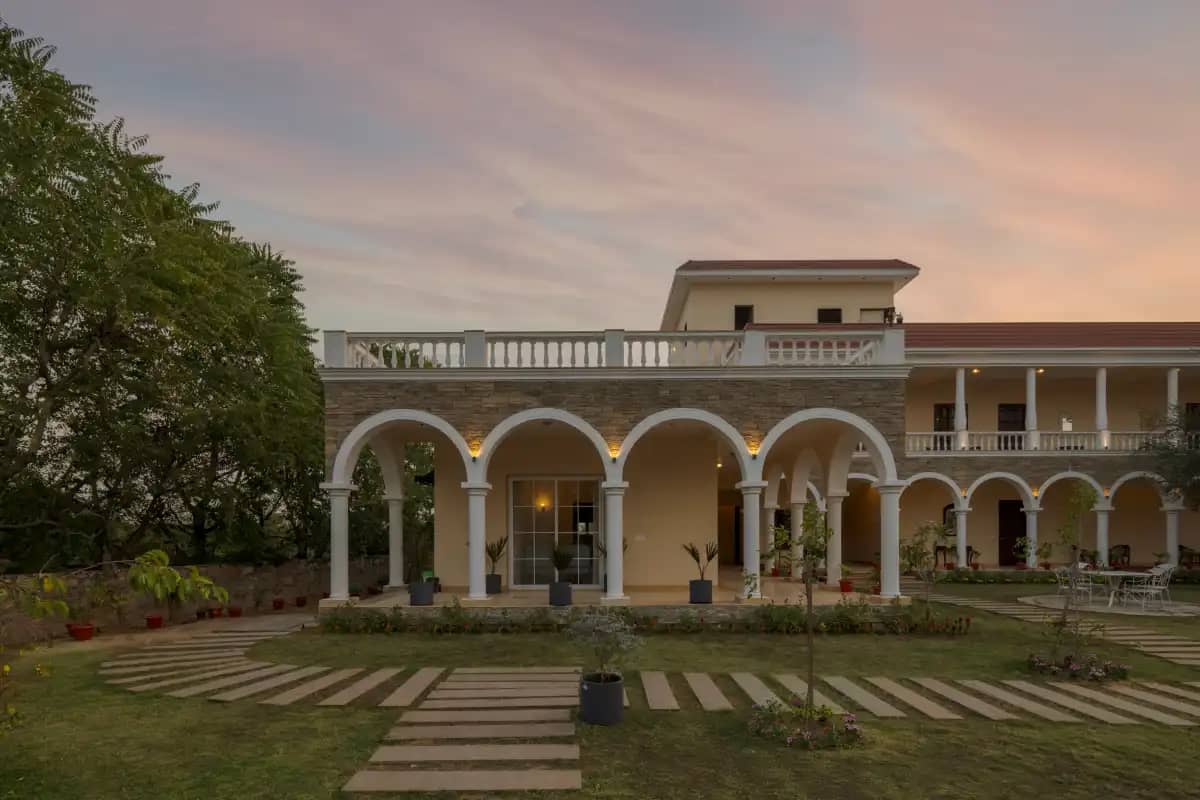 SaffronStays Kanota Courtyard